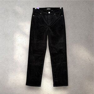 BUFFALO David Bitton Straight Leg Corduroy Pants Women's 4/27 Black Preppy Work